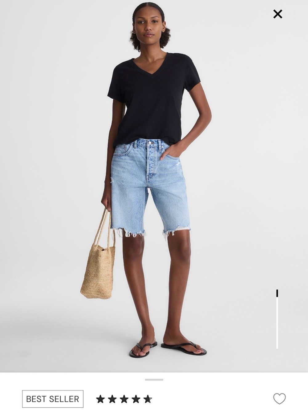 Madewell Essex long baggy shorts in Londe Wash